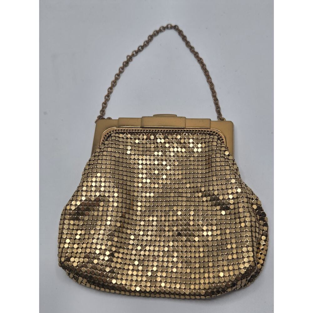 Whiting & Davis 2 Gold Mesh Purses Hand Bag Clasp Coin Purse Vintage w/ Box - Picture 12 of 16